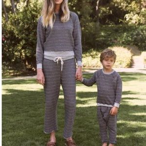 Offers Welcome - The Great. Navy Striped Sweatshirt/Sweatpant Set